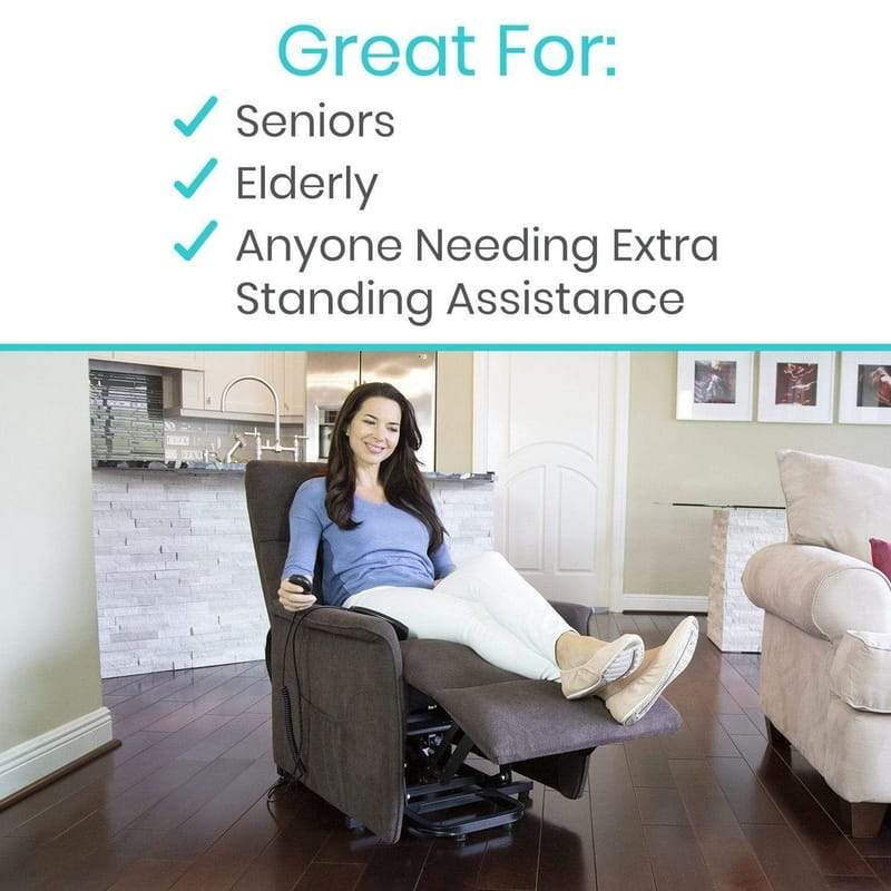 Motorized Lift Chair with Recliner and Massager Transfers Sitting to Standing small medium size